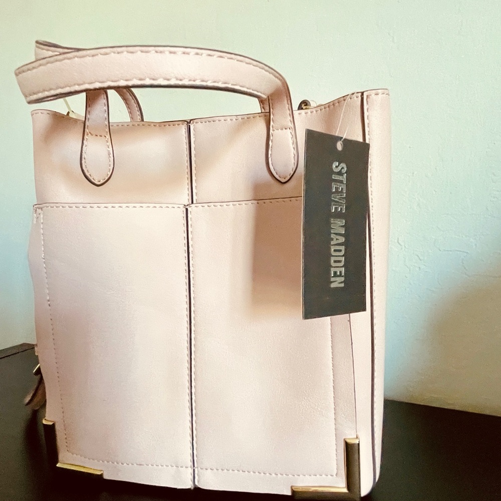 Steve Madden Pink Structured Tote Bag